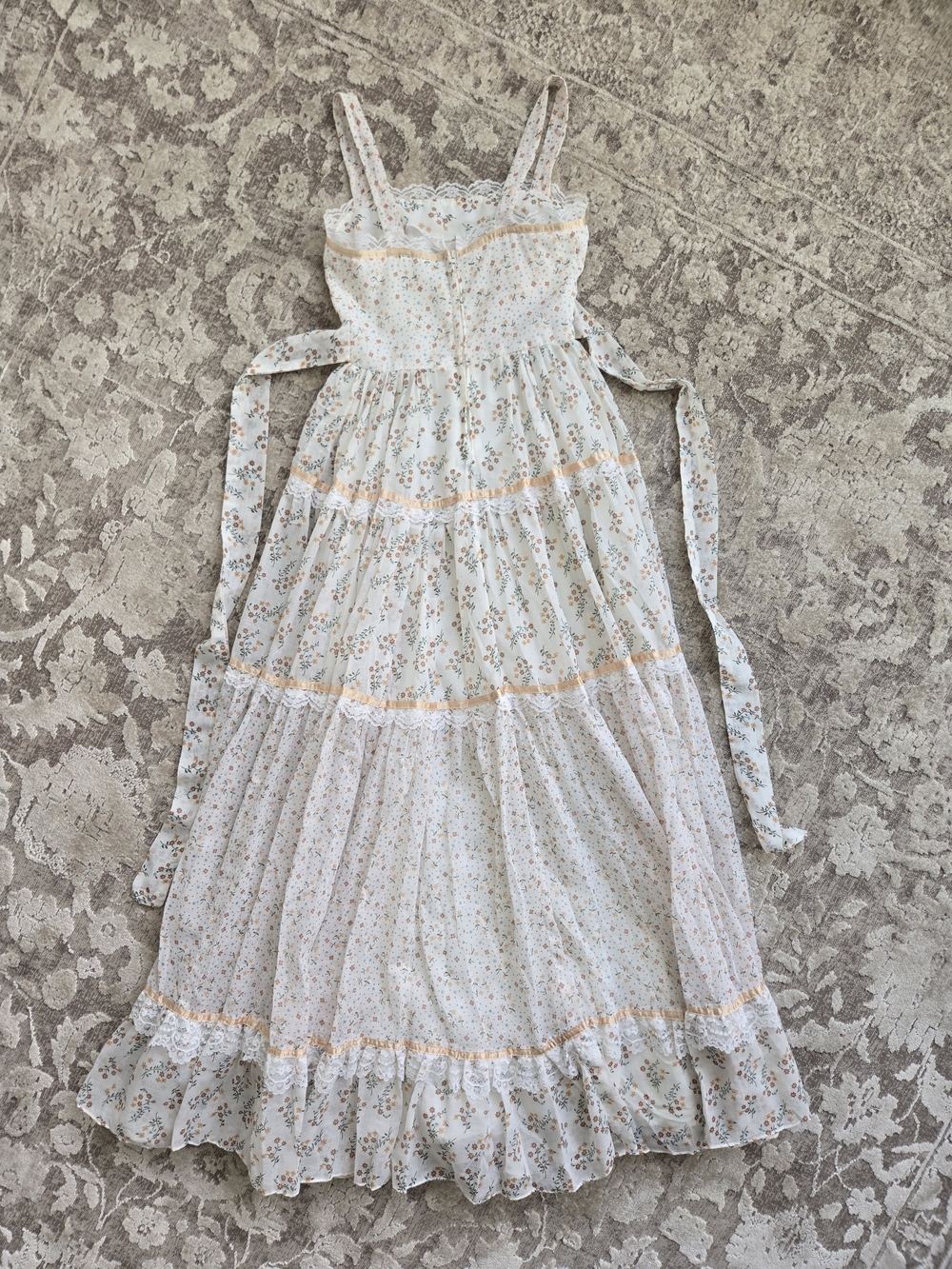 Gold Label Gunne Sax by Jessica San Fransisco Vintage 70s Calico Maxi Dress - Picture 9 of 13
